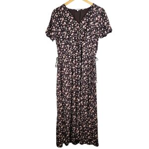 Fat Face Brown Floral Tie Waist Summer Dress Sz 10 Cottegecore Western EUC
